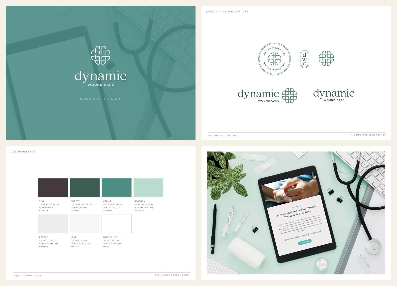 Dynamic Wound Care brand identity system by The Mustard Seed Agency
