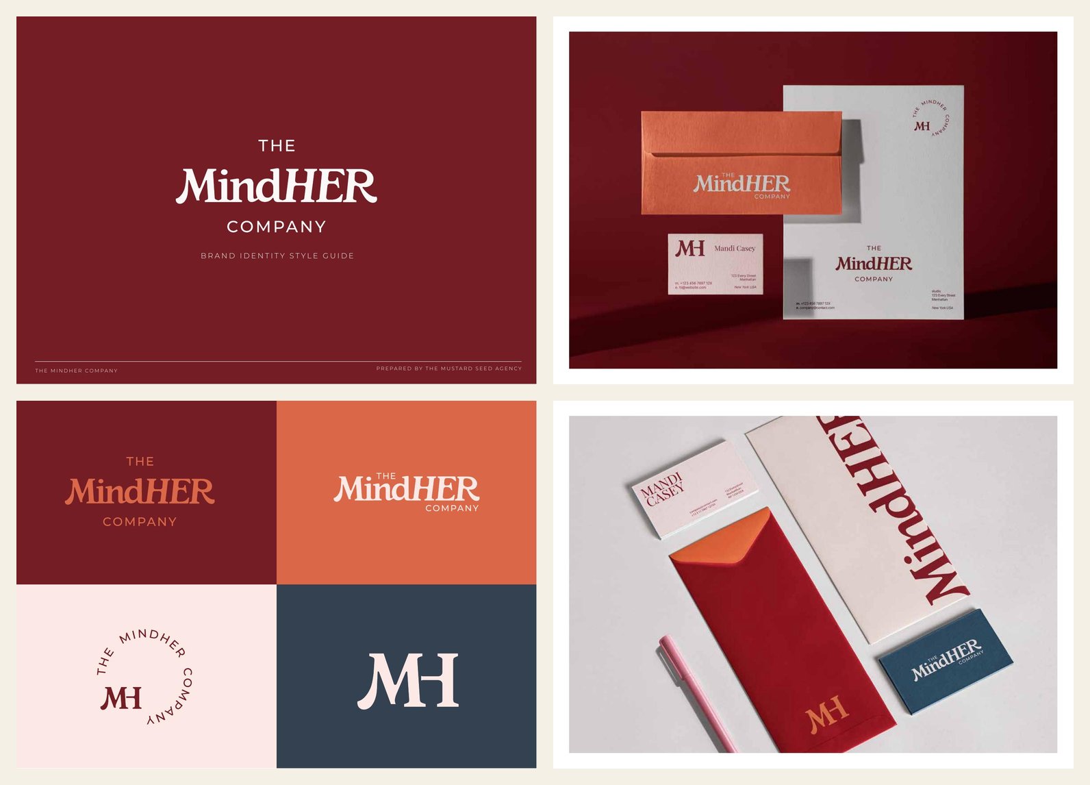 The MindHER Company brand identity system by The Mustard Seed Agency