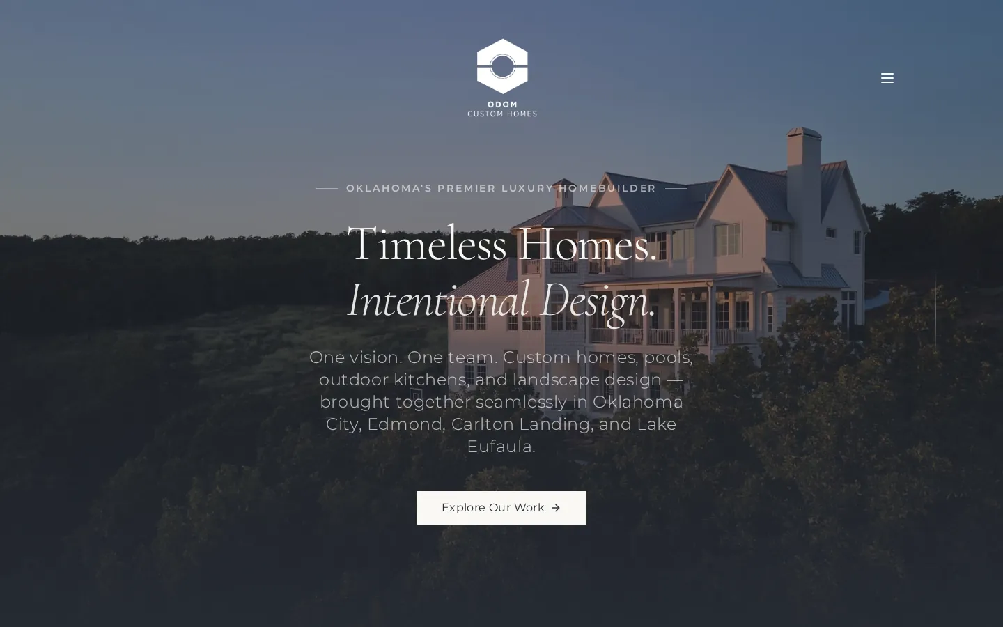 Odom Custom Homes website design by The Mustard Seed Agency