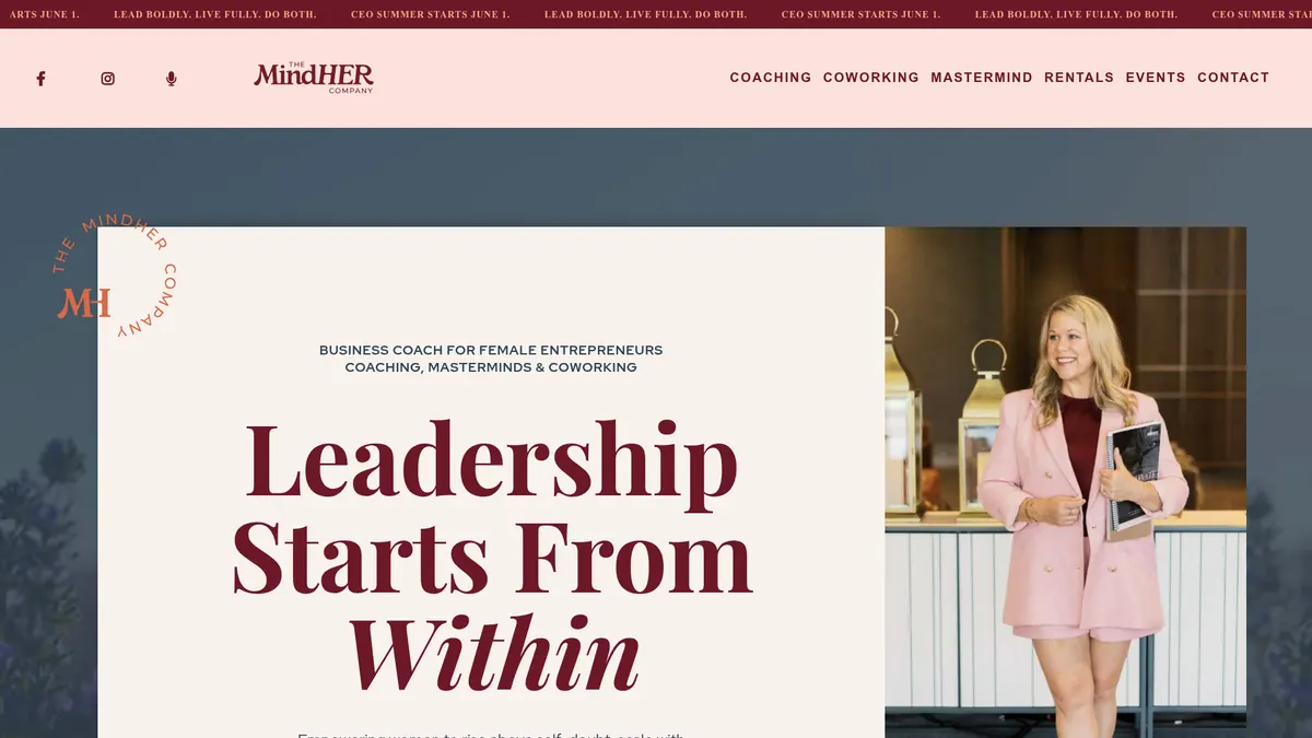 The MindHer Co. website design by The Mustard Seed Agency