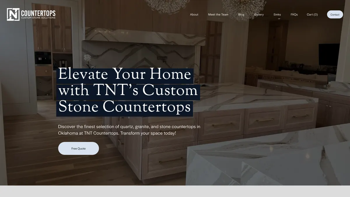 TNT Countertops website design by The Mustard Seed Agency