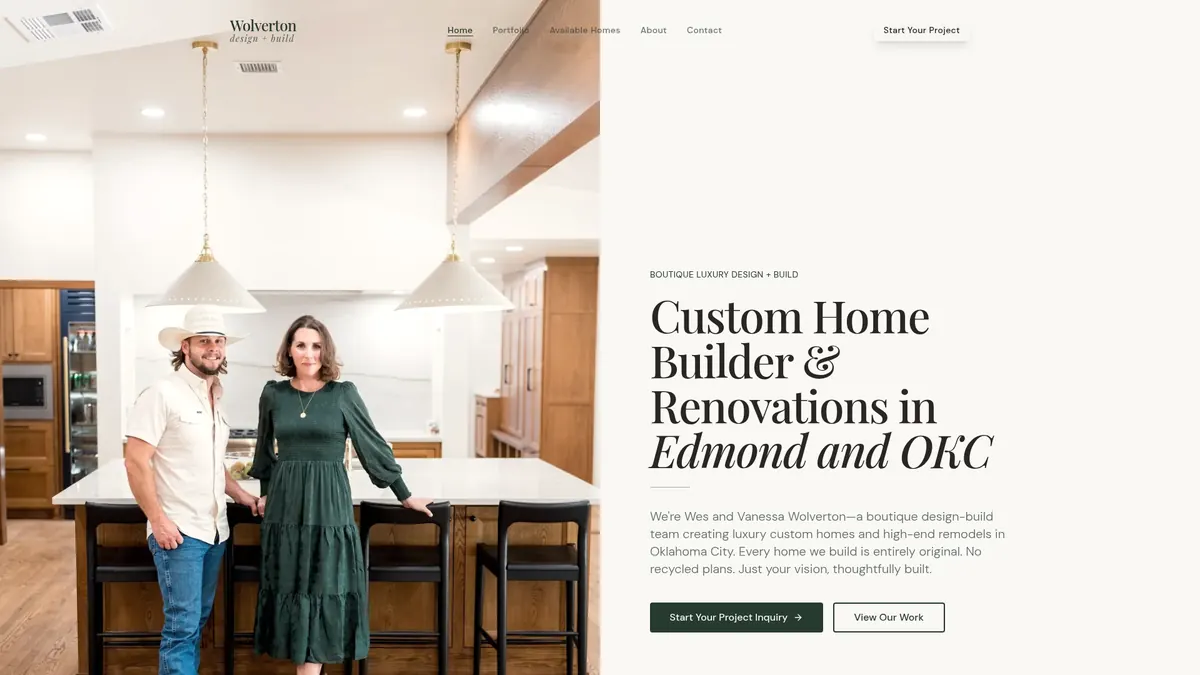 Wolverton Design + Build website design by The Mustard Seed Agency