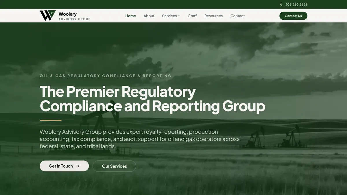 Woolery Advisory Group website design by The Mustard Seed Agency
